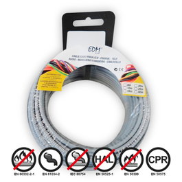 Edm Carrete de cablecillo H07z1-K 2,50 mm² Gris 15 m