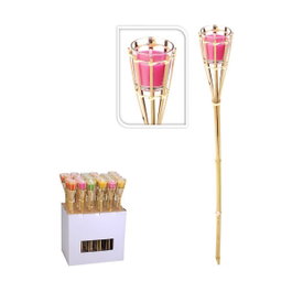 Ipae Progarden Antorcha de jardín con vela de citronela colores surtidos ø7,5 x 76 cm