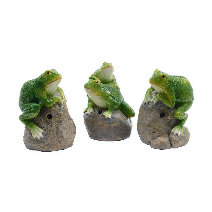 Decoris Figura rana con sensor de movimiento y sonido, Verde