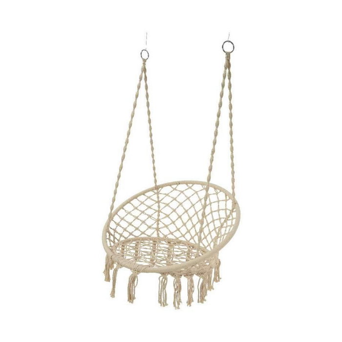 Decoris Columpio de algodón con flecos ø82 x 123 cm, color crema Decoris Columpio de algodón con flecos ø82 x 123 cm, color crema