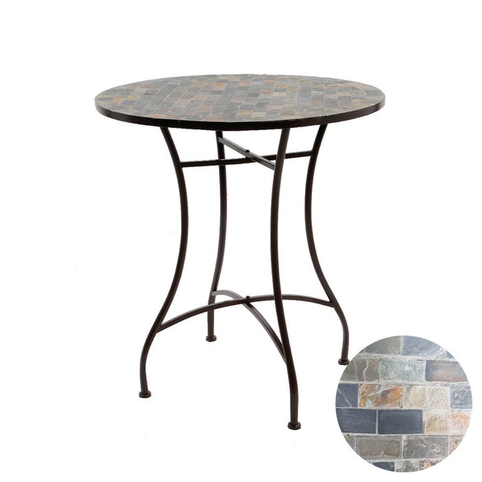 Stuttgart Mesa Metálica/Mosaico Marrón para Exterior Ø70 x 77 cm Hierro Stuttgart Mesa Metálica/Mosaico Marrón para Exterior Ø70 x 77 cm Hierro