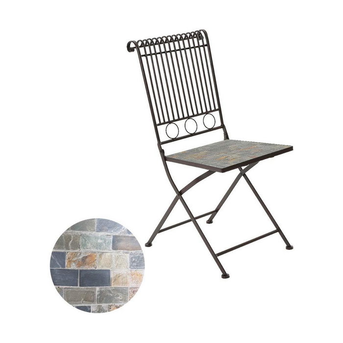 Silla metálica/mosaico plegable Stuttgart marrón para exterior