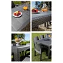 Mesa de comedor Queen efecto ratán - Antracita - 220 x 90 x 72 cm VEN8009271014725
