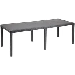 Mesa de comedor Queen efecto ratán - Antracita - 220 x 90 x 72 cm VEN8009271014725