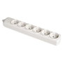 Solera Base Bipolar Múltiple 6 Tomas Schuko T/TL Lateral, 16A 250V 3500W, Color Blanco, Sin Cable