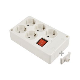 Solera Base múltiple 5 tomas t/tl 10/16 A 250 V Blanco con interruptor luminoso