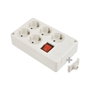 Solera Base Múltiple 5 Tomas con Interruptor Luminoso, 16A 250V, Blanco