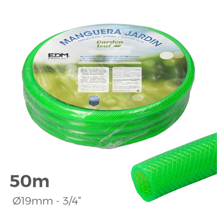 Edm Manguera de jardín 50 m Verde fluorescente
