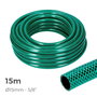 Edm Manguera de Jardín Ø15 mm 5/8" 15 m Verde PVC Flexible 3 Capas Anti-Algas 20 bar