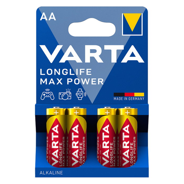 Varta Longlife Max Power Pilas Alcalinas AA LR06 de 4 Unidades Varta Longlife Max Power Pilas Alcalinas AA LR06 de 4 Unidades