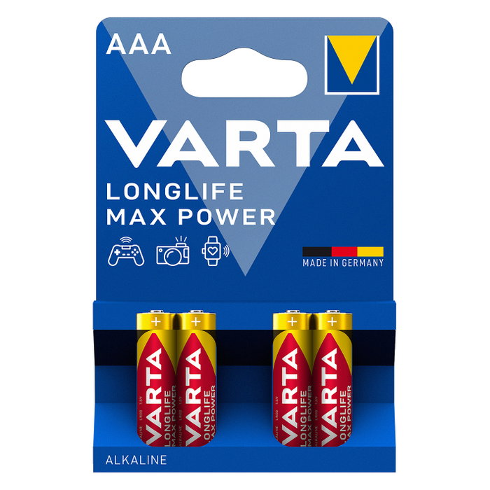 Varta Longlife Max Power AAA LR03, Pack de 4 unidades