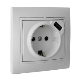 Solera Base bipolar con t/tl 16a 250v usb serie Europa erp60usb-u