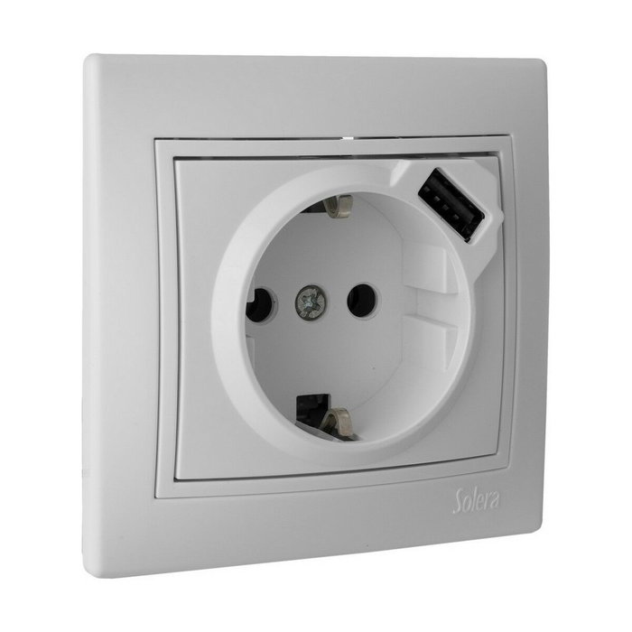 Solera Base bipolar con t/tl 16a 250v usb serie Europa erp60usb-u Solera Base bipolar con t/tl 16a 250v usb serie Europa erp60usb-u