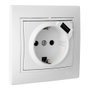 Solera Base Bipolar con T/TL 16A 250V USB 16A Serie Europa ERP60USB-U Blanco Mecanismo Completo