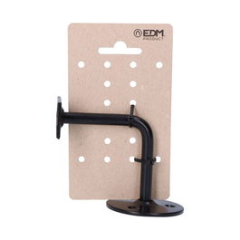 Edm Soporte Barandilla Negro Acero Base Ø6 Cm Soporte 5,5x2,5 Cm Fijación 3 Tornillos