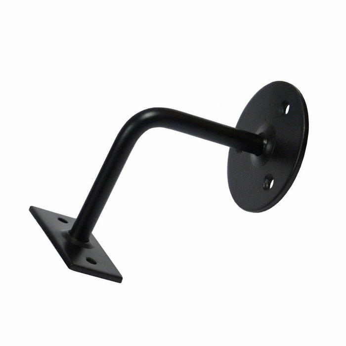 Edm Soporte barandilla con roseta de 3 agujeros, negro, 80 x 50 mm Edm Soporte barandilla con roseta de 3 agujeros, negro, 80 x 50 mm
