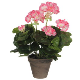 Mica Decorations Maceta de geranio blanco rosado, ø11,5 x 33 cm