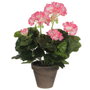 Mica Decorations Maceta de geranio blanco rosado, ø11,5 x 33 cm