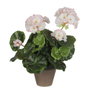 Mica Decorations Maceta de geranio blanco / rosa, ø11,5 x 33 cm