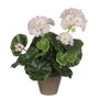 Mica Decorations Maceta Geranio Blanco/Rosa Cerámica Gris PVC Ø11,5 x 33 cm Efecto Natural