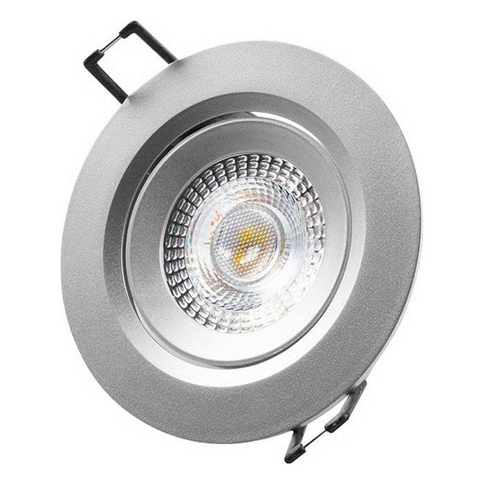 Edm Downlight LED empotrable redondo 5 W luz fría cromo ø9 cm