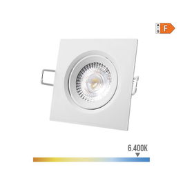 Edm Downlight Led Empotrable Cuadrado 5W 6400K Luz Fría Blanco 9x9 cm