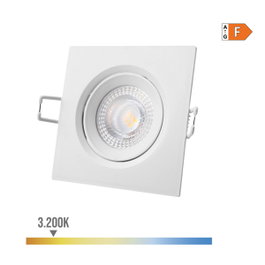 Edm Downlight LED empotrable cuadrado 5 W 3200 K Blanco 9 x 9 cm