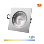 Edm Downlight LED Empotrable Cuadrado 5W 6400K Luz Fría Cromo 9x9 cm