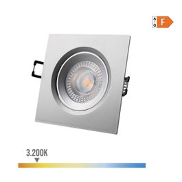 Edm Downlight LED empotrable cuadrado 5W 3200K cromo