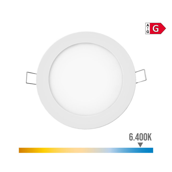 Edm Mini downlight led empotrable redondo 6 W luz fría blanco ø11,7 cm Edm Mini downlight led empotrable redondo 6 W luz fría blanco ø11,7 cm