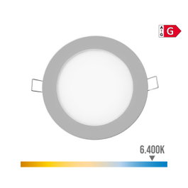 Edm Mini downlight led empotrable redondo 6W 6400K luz fría cromo ø11,7 cm