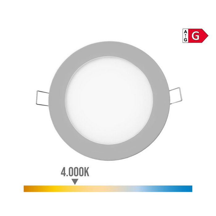 Edm Mini downlight led empotrable redondo 6W 4000K Cromado ø11,7 cm Edm Mini downlight led empotrable redondo 6W 4000K Cromado ø11,7 cm