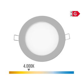 Edm Downlight LED Empotrable Redondo 6W 4000K Luz Día Cromado Ø11,7 cm