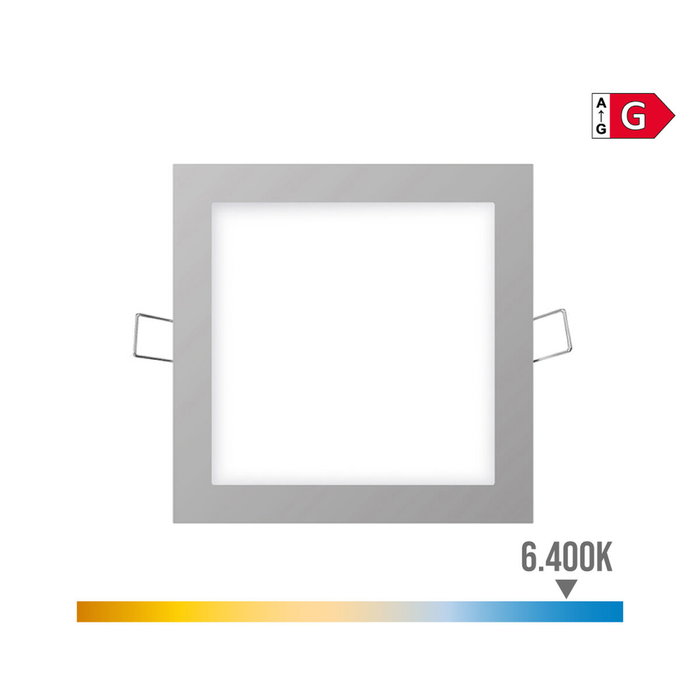 Edm Mini downlight LED empotrable cuadrado 6W luz fría cromo Edm Mini downlight LED empotrable cuadrado 6W luz fría cromo