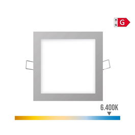 Edm Mini Downlight Led Empotrable Cuadrado 6W 6400K Luz Fría Cromo 11,7 x 11,7 cm