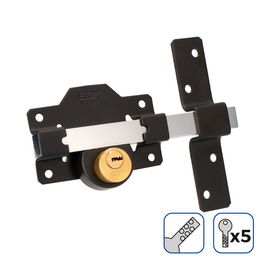 Edm Cerrojo de seguridad negro con 5 llaves