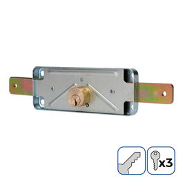 Edm Cerradura de Persiana 154 mm con 3 Llaves - Acero Dorado/Metálico