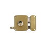 Edm Cerradura de sobreponer con cilindro y tirador, mano derecha, Dorado, 80 mm