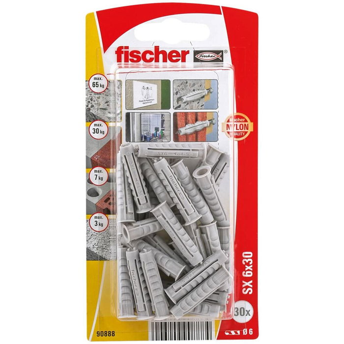 Fischer Taco SX Plus ø6 x 30 mm, blister de 30 uds
