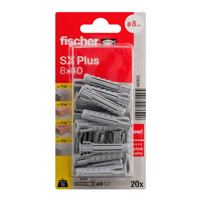 Fischer Taco SX Plus ø8 x 40 mm, Blíster 20 uds Fischer Taco SX Plus ø8 x 40 mm, Blíster 20 uds