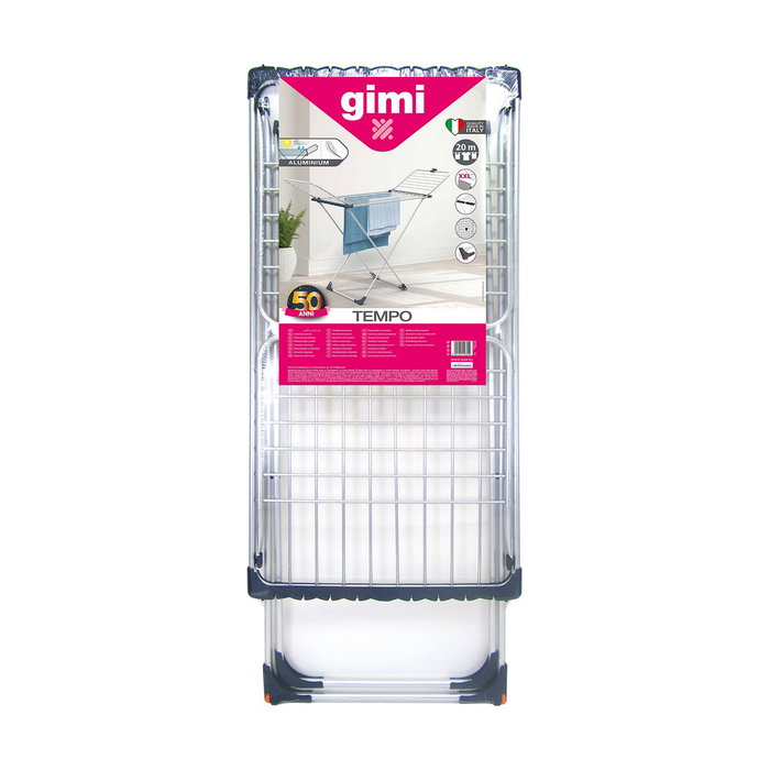 Gimi Tempo Tendedero de Aluminio Anti-óxido con Ruedas, 168 x 56 x 117 cm