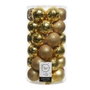 Decoris - Bolas Decorativas para Árbol de Navidad Ø6 cm en Dorado con Diferentes Texturas, Tubo de 37 Unidades