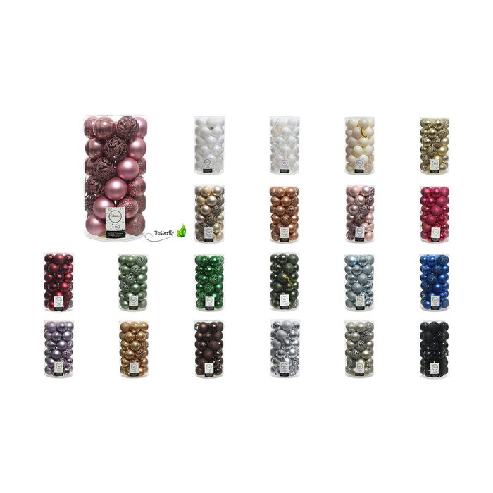Decoris Tubo de 37 Bolas de Navidad Plateadas de 6 cm