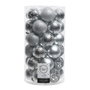 Decoris Tubo 37 Bolas Navideñas Decorativas de Árbol, Ø6 cm, Color Plata, Texturas Diferentes