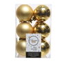 Decoris Bolas de Navidad Doradas para Arbol, Ø 6 cm, Caja con 12 Unidades, Decoración con Acabados y Texturas