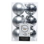 Decoris Bolas de Navidad Decorativas Plata Ø6 cm - Acabados Texturizados - Caja de 12 Unidades