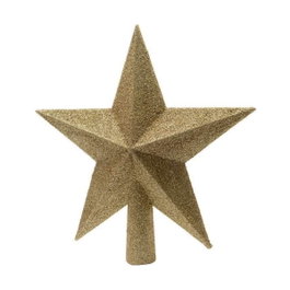 Decoris Estrella dorada con purpurina para árbol de Navidad