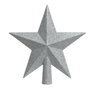 Decoris Estrella para Arbol de Navidad Plateada Purpurina 19x4,2x19cm