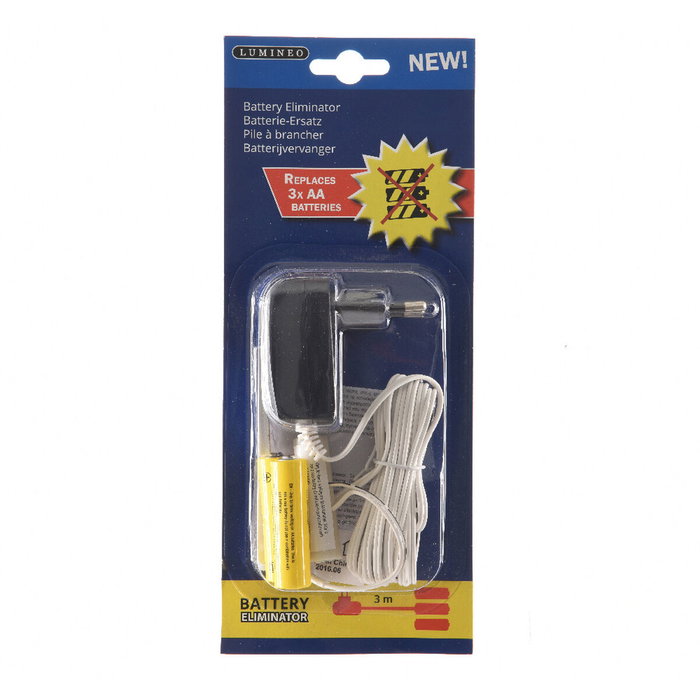 Lumineo Eliminador de pilas 4,5v para 3xAA con cable de 3m Lumineo Eliminador de pilas 4,5v para 3xAA con cable de 3m