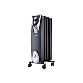 Edm Radiador sin aceite Black Edition 1000W 6 elementos modelo 24x37x64cm